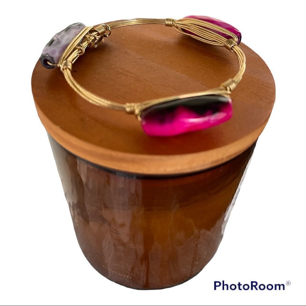 BAUBLEBAR handcrafted beautiful triple stones with gold wire bracelet - Picture 4 of 5